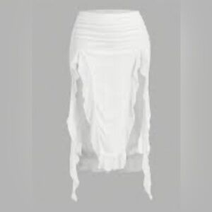 Shein White Ruffle Mini Skirt Size XS